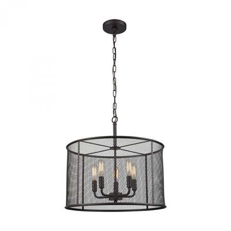 Thomas Williamsport 5-Light Chandelier in in Oil Rubbed Bronze with Black Met CN250541